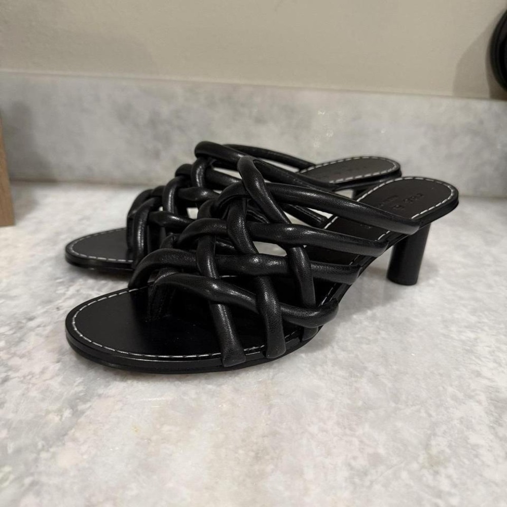 Rag & Bone Infinity Heel Sandals Womens 6.5 Black Leather Slip On
